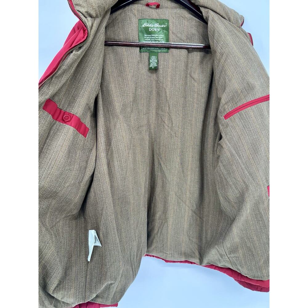 Eddie Bauer Goose Down Puffer Jacket XL Tall Red Quilted Full Zip Mens Outdoor - Picture 6 of 16
